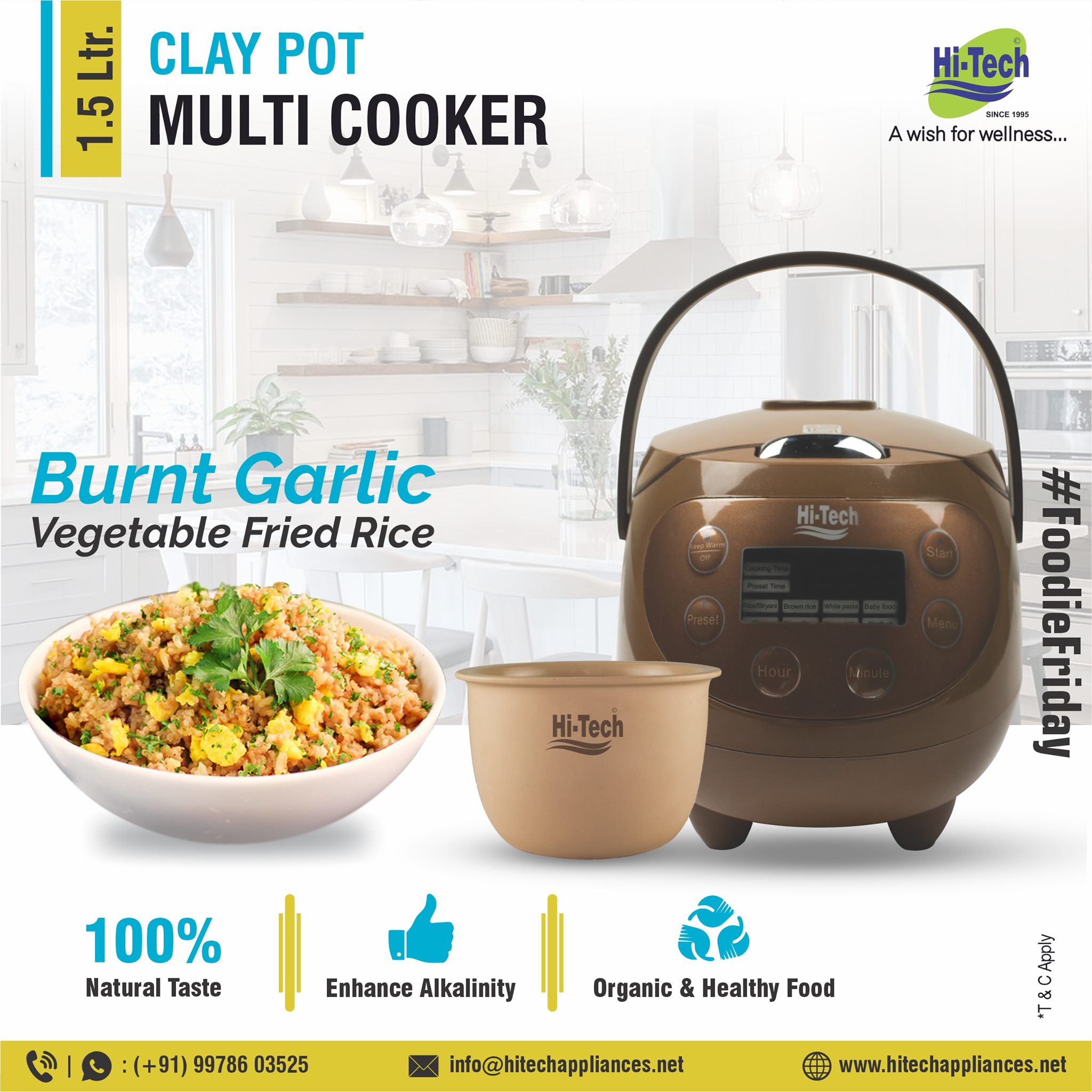How to make Burnt Garlic Vegetable Fried Rice with Hi-Tech Clay Pot Cooker
